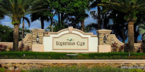 Monument sign for Equestrian Club Estates in Wellington, FL