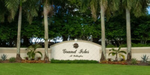 Monument sign of Grand Isles in Wellington, FL